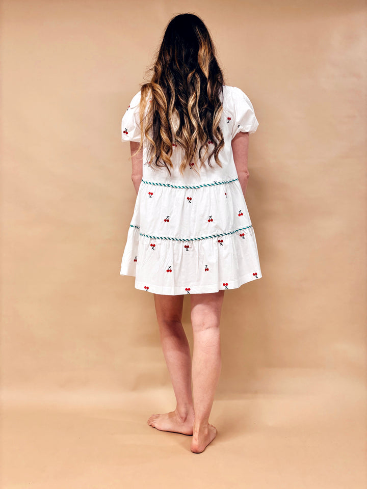 Marci Fruit Embroidered Mini Dress