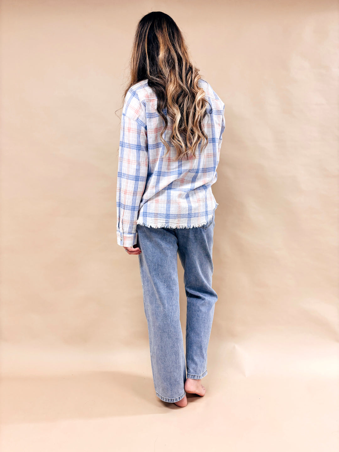 Shannon Plaid Fringe Button Down Shirt