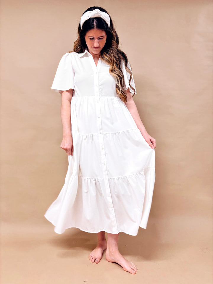 Kate Flutter Sleeve Midi Dress