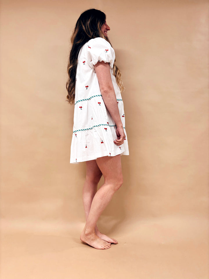 Marci Fruit Embroidered Mini Dress