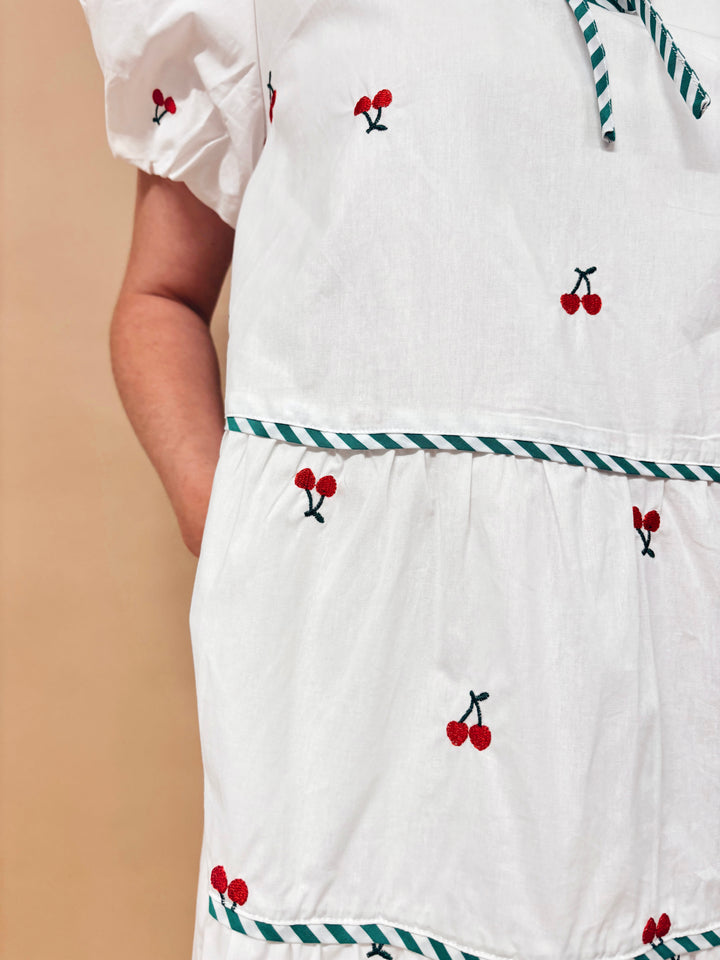 Marci Fruit Embroidered Mini Dress