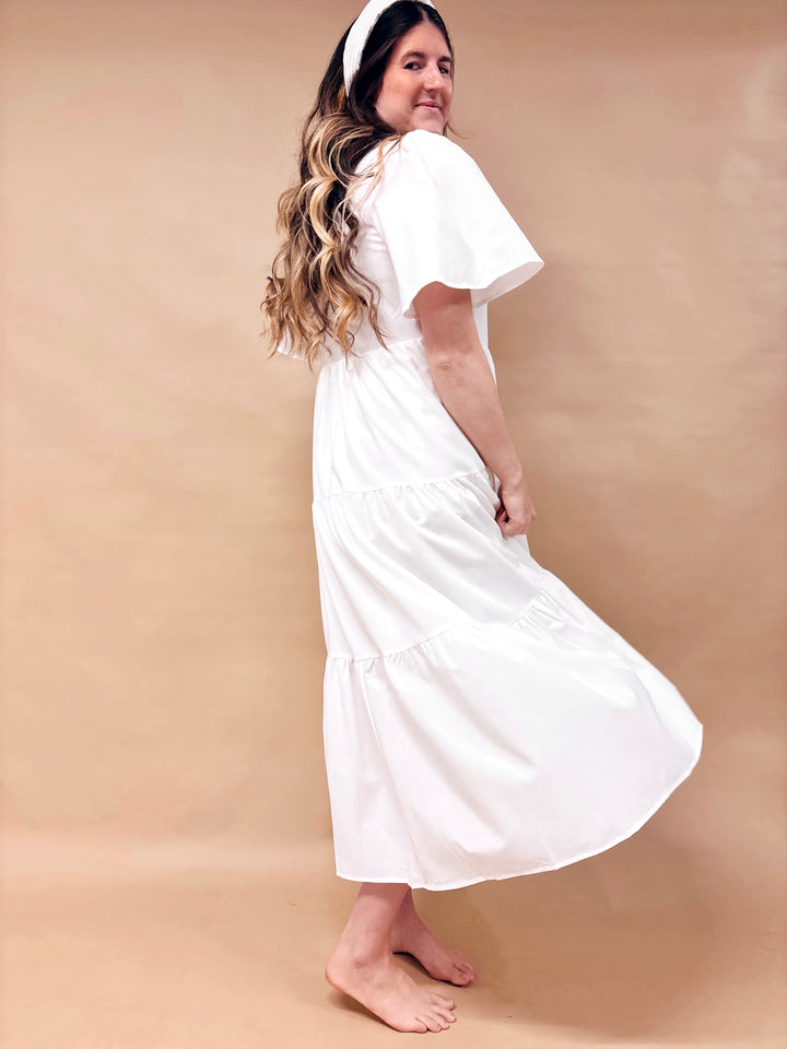 Kate Flutter Sleeve Midi Dress