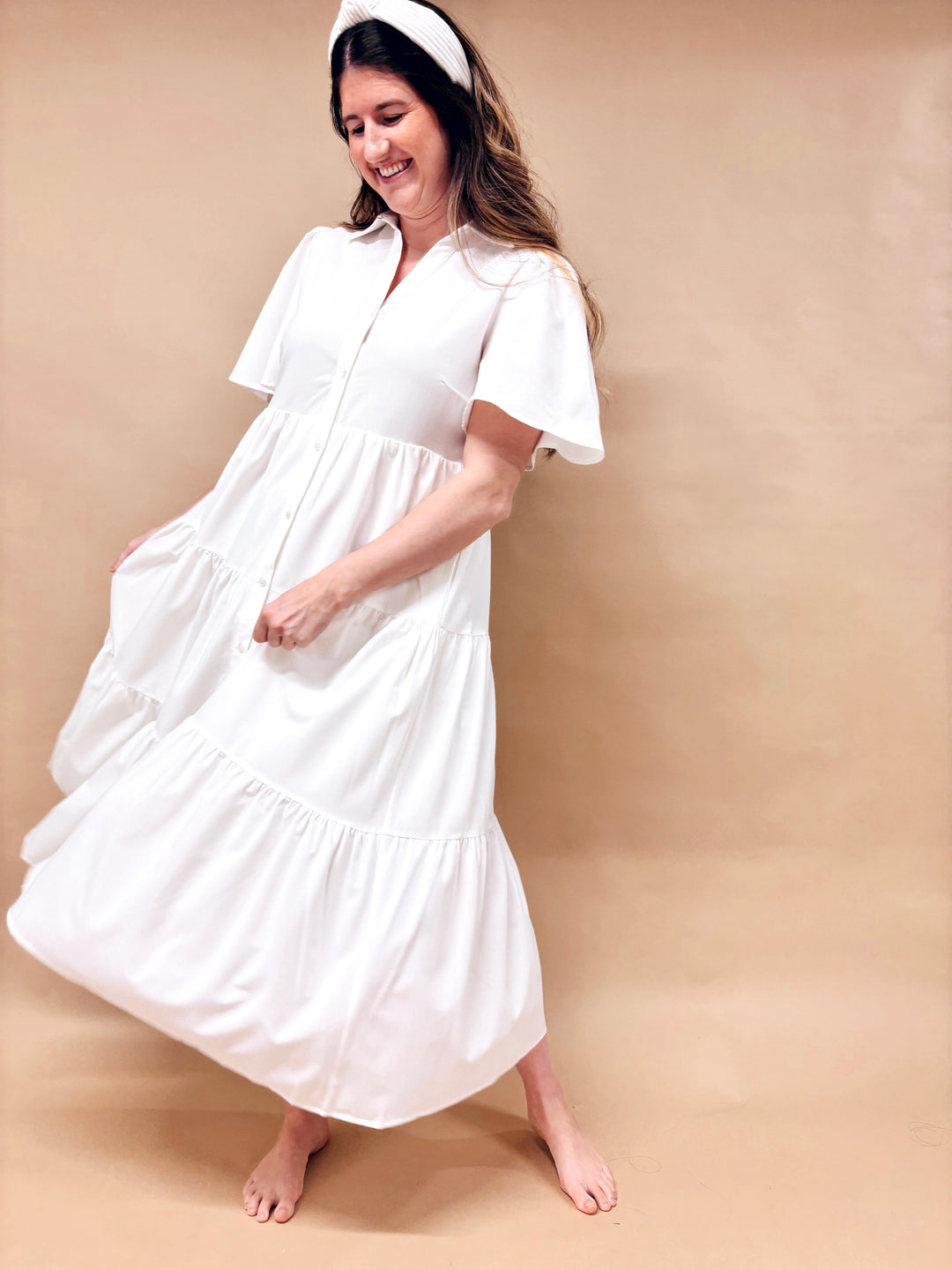 Kate Flutter Sleeve Midi Dress