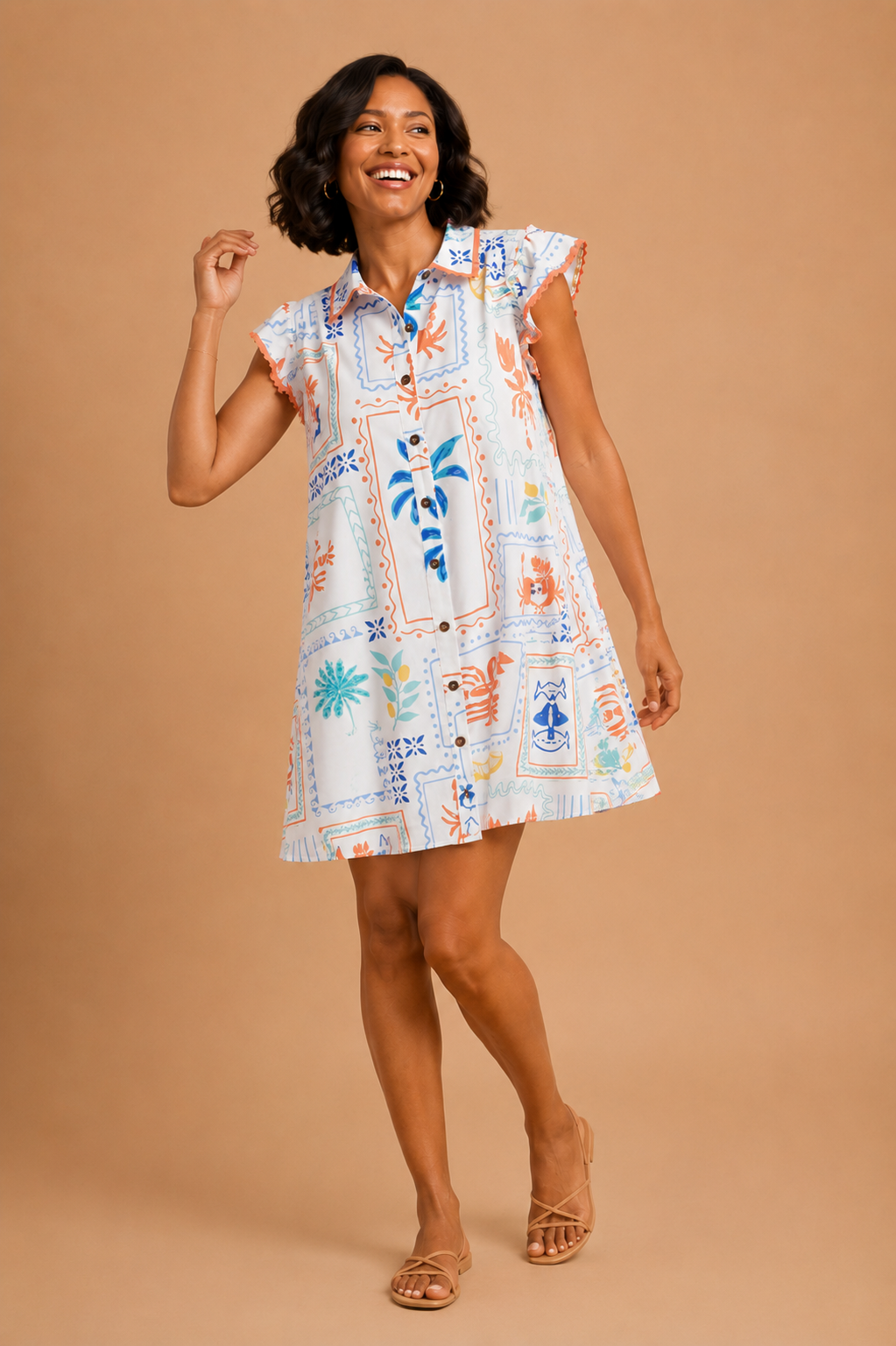 coastal midi dress Coastal Drives Graphic Midi Dress
