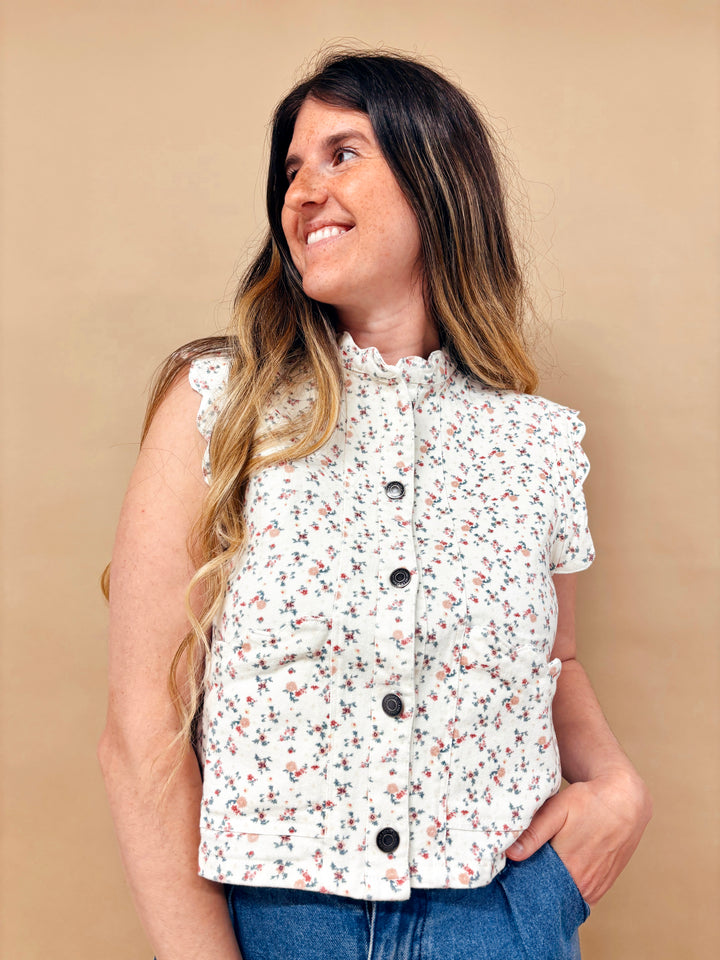 Bobby Ditsy Floral Denim Vest