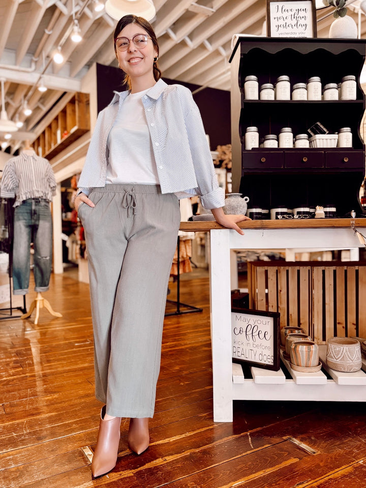 Londyn Linen Cropped Pant