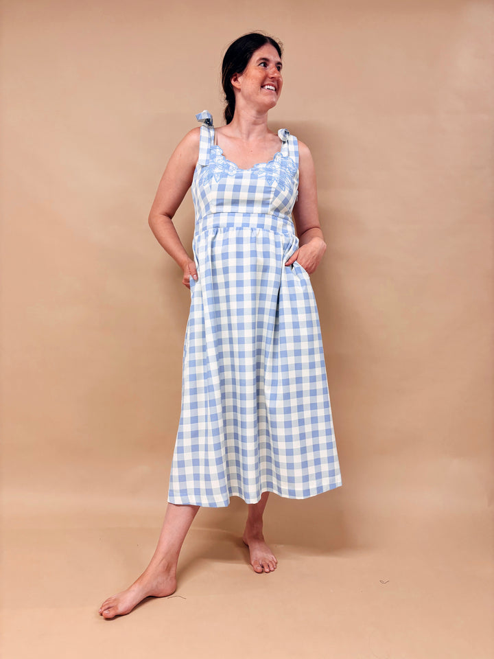 Jenna Gingham Midi Dress