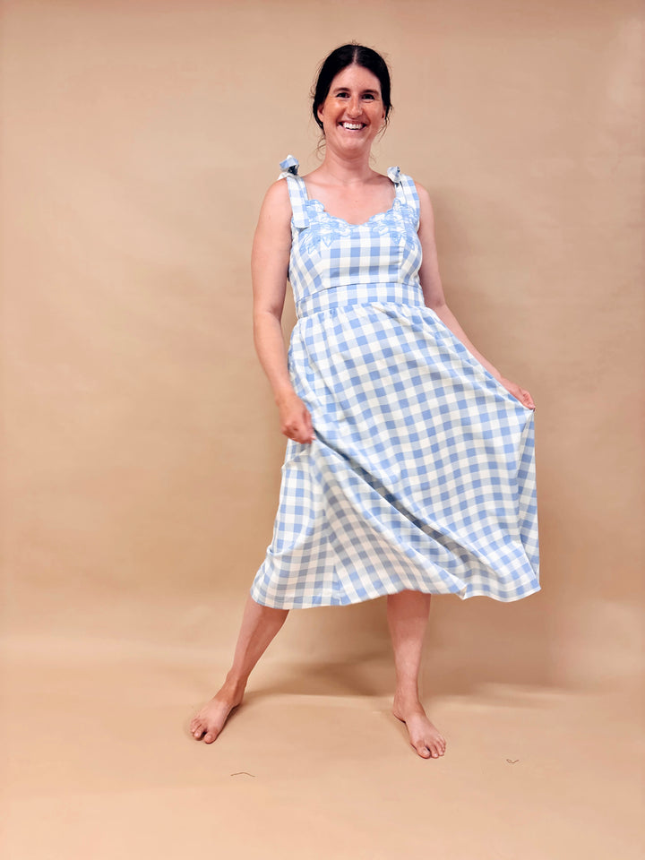 Jenna Gingham Midi Dress