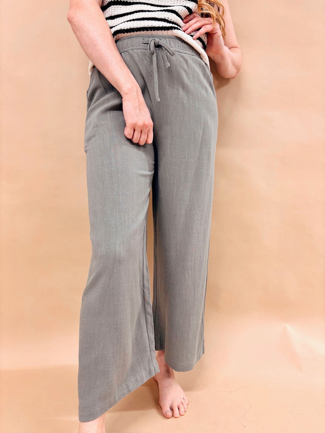 Londyn Linen Cropped Pant
