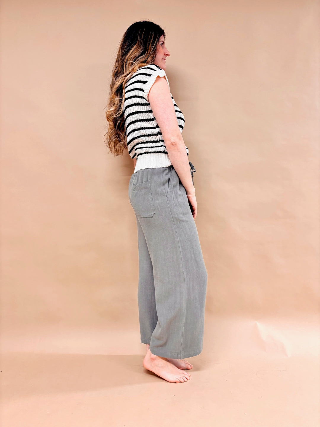 Londyn Linen Cropped Pant