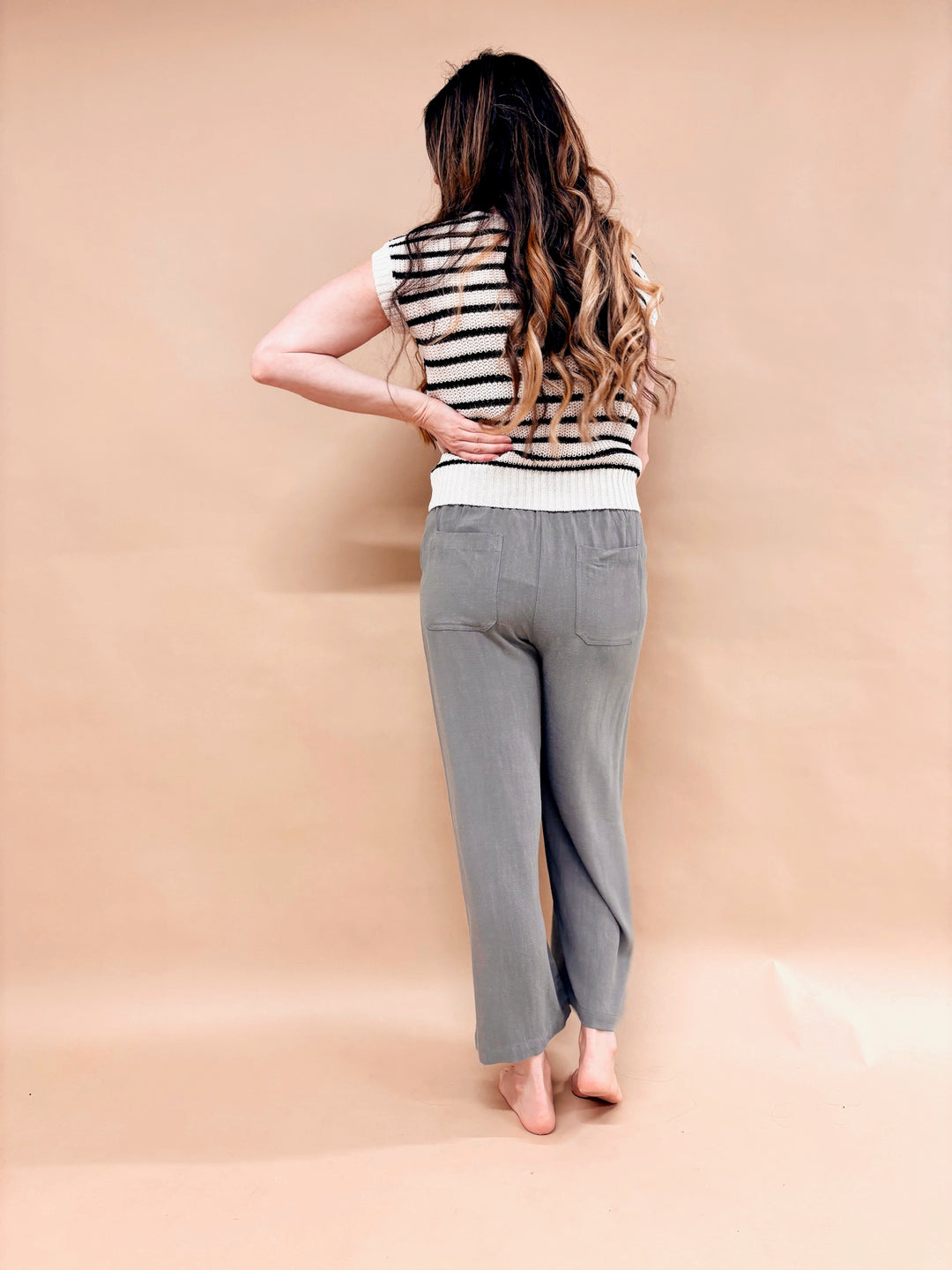Londyn Linen Cropped Pant