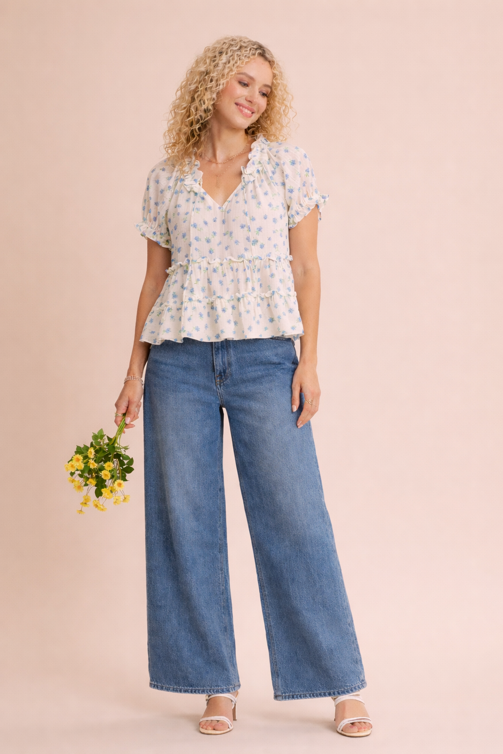 Ruby Cottage Core Floral Blouse