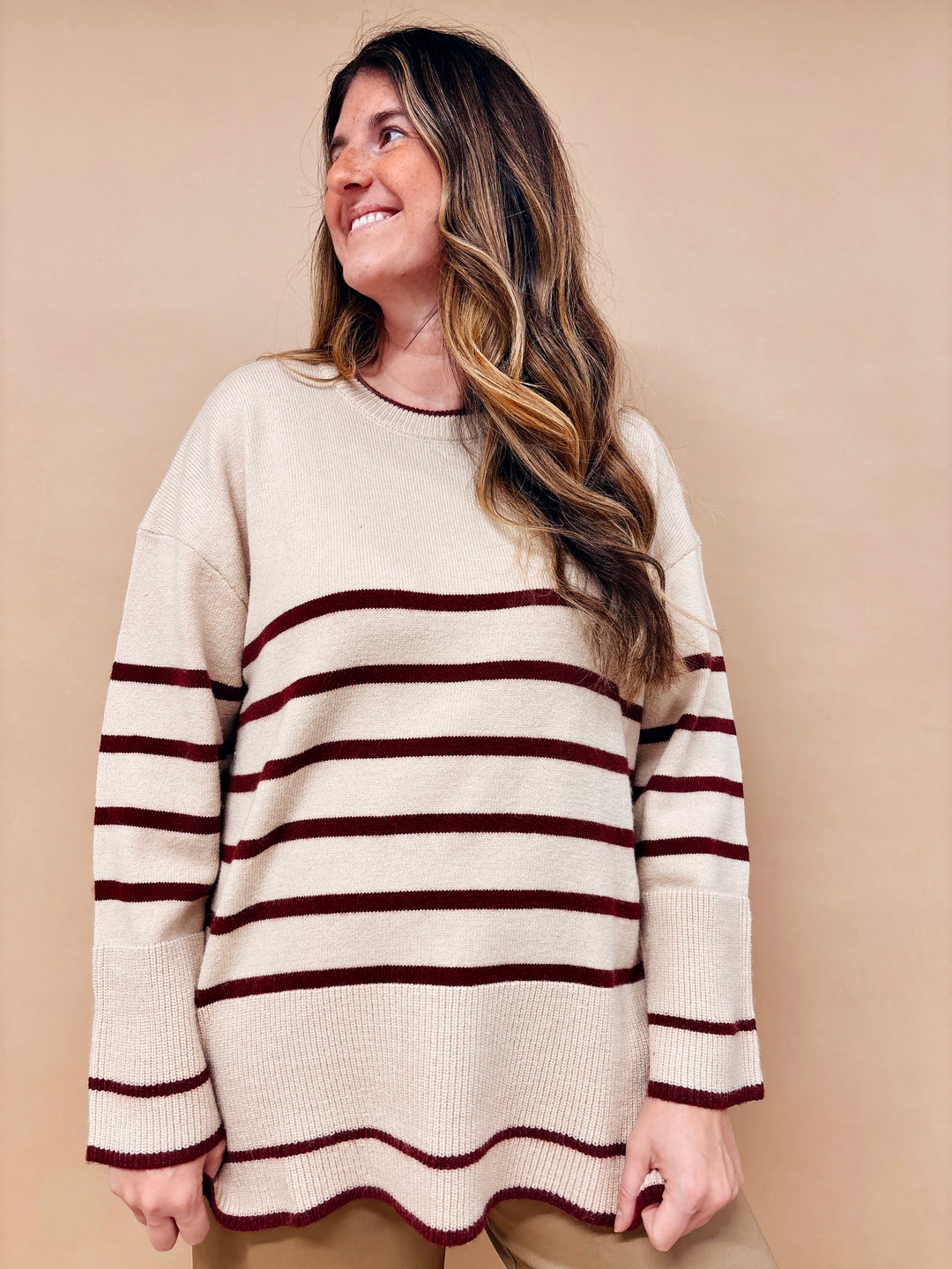 Celeste Striped Tunic Sweater