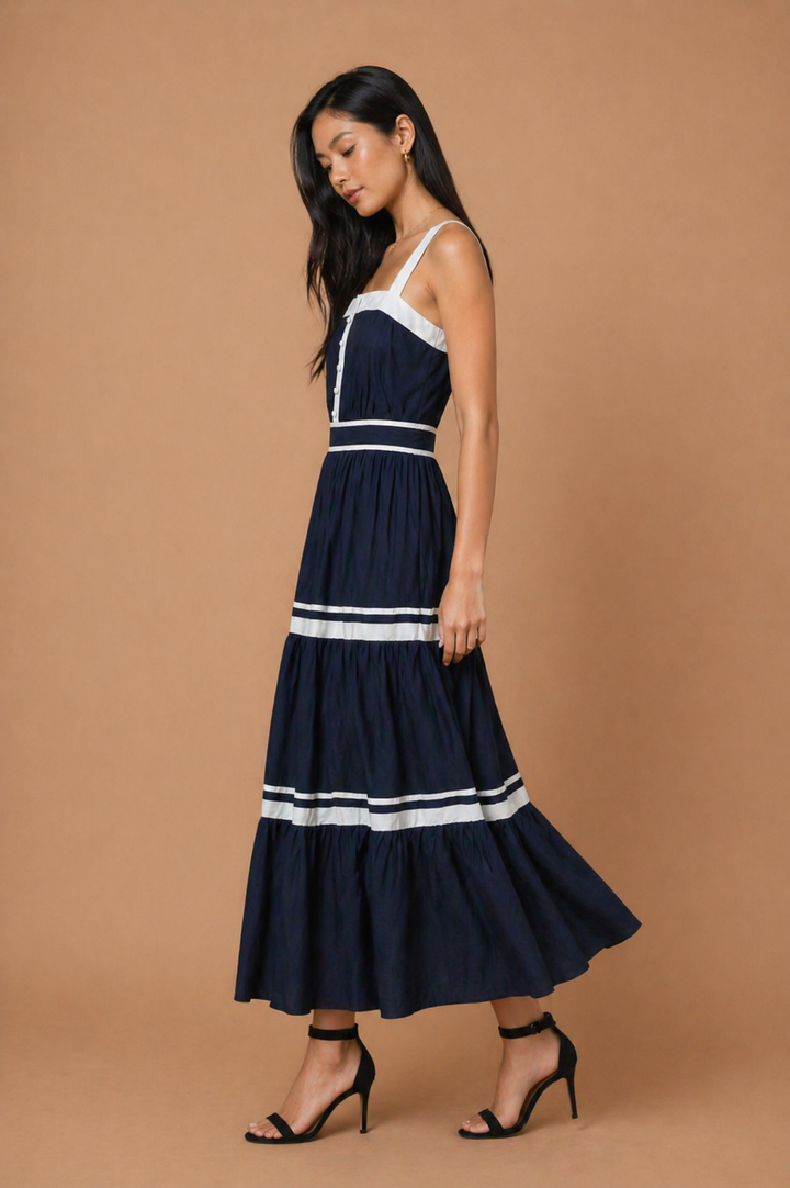 Giselle Solid Midi Dress