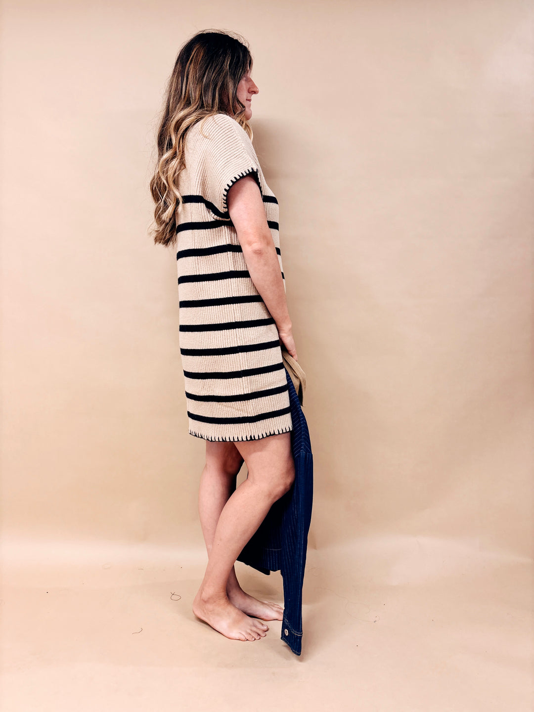 Allie Stitch Detail Sweater Dress