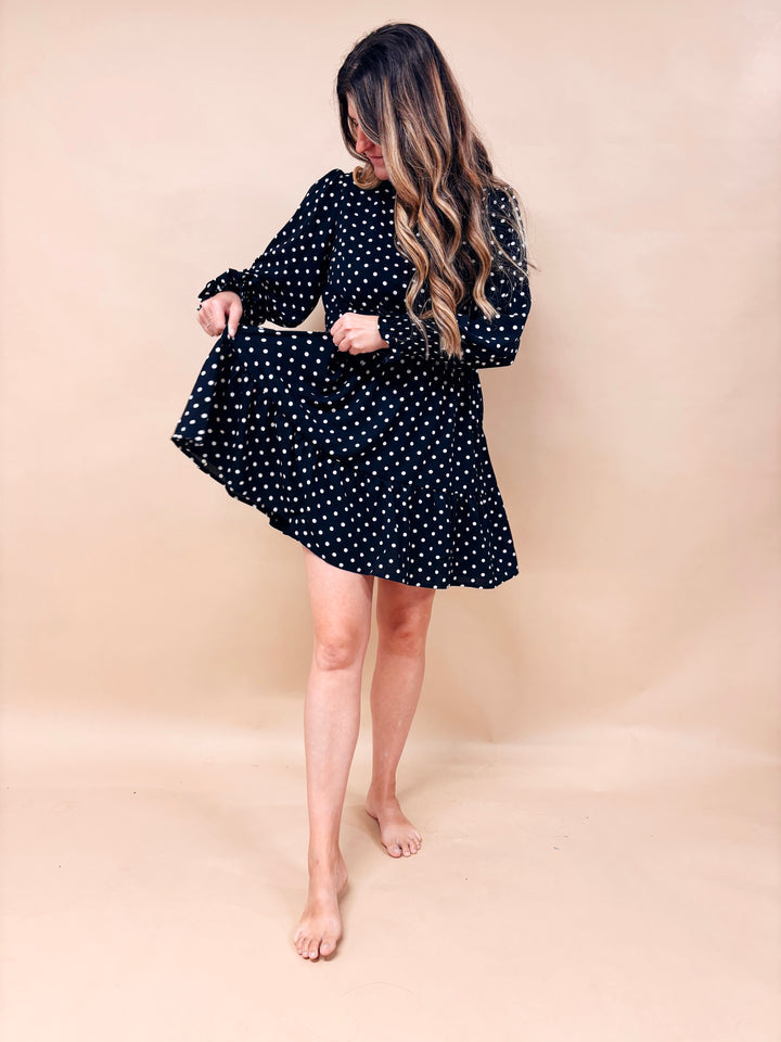 Sophia Polka Dot Ruffle Mini Dress