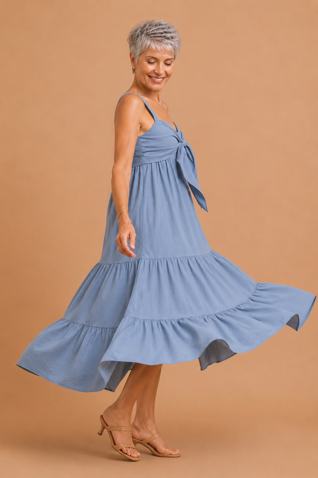 Sara Self Tie Front Maxi Dress