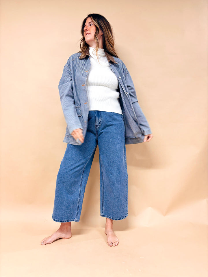 Mallory Striped Denim Barn Jacket