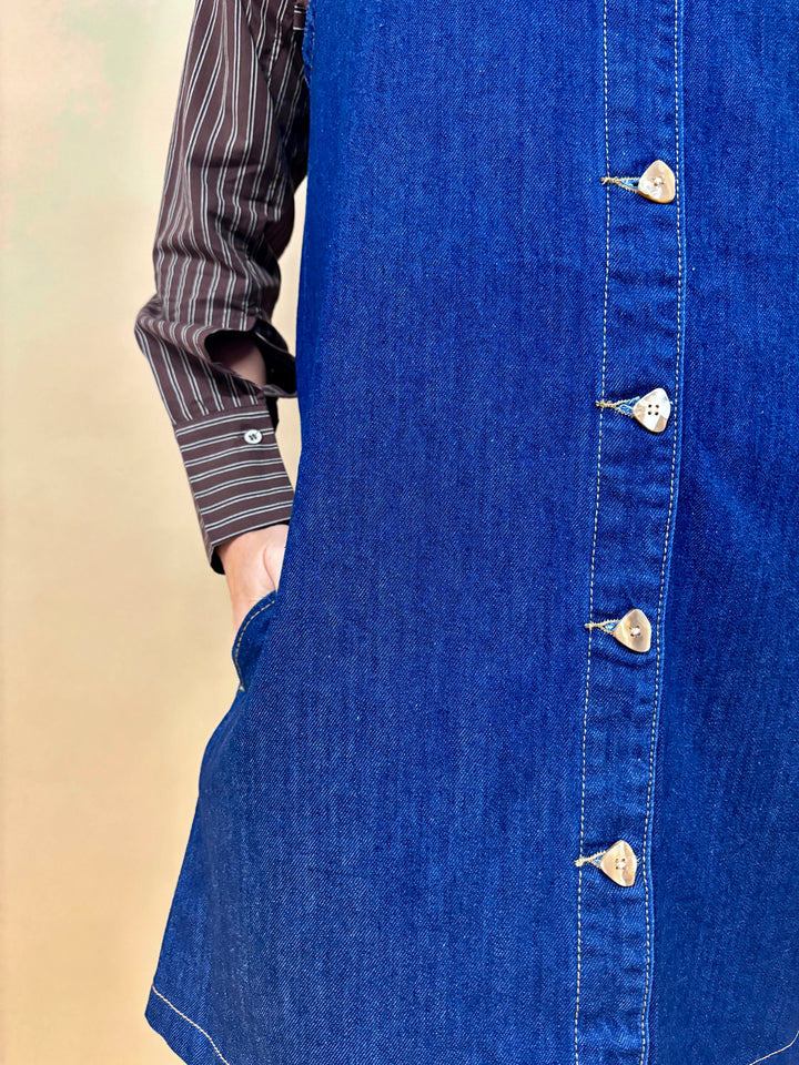 Amelia Button Down Denim Mini Dress