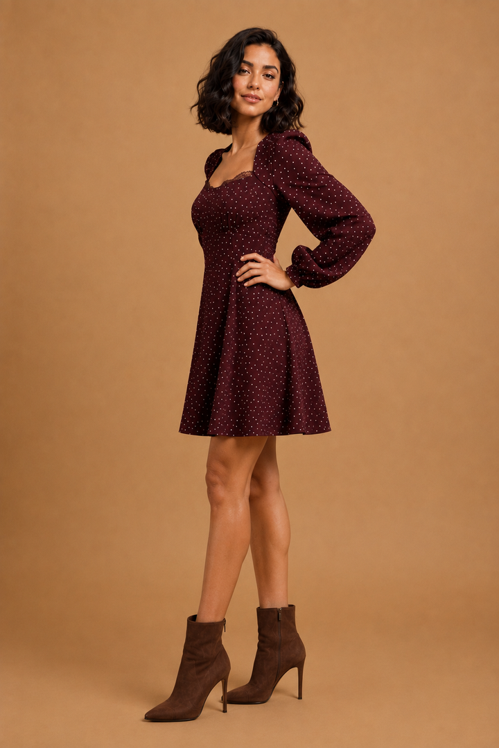 Bella Heart Polka Dot Mini Dress