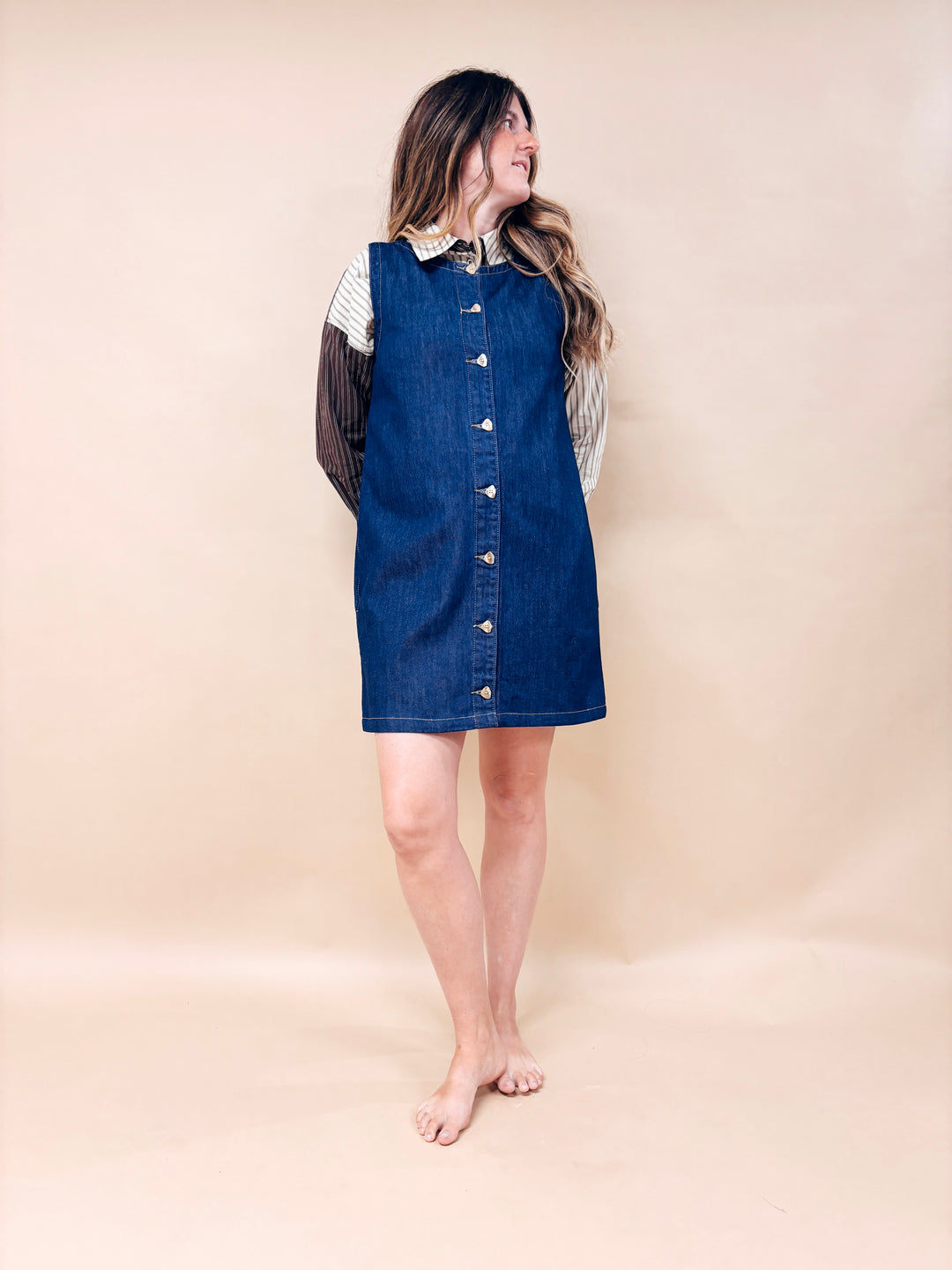 Amelia Button Down Denim Mini Dress – Brick + Ivy Market