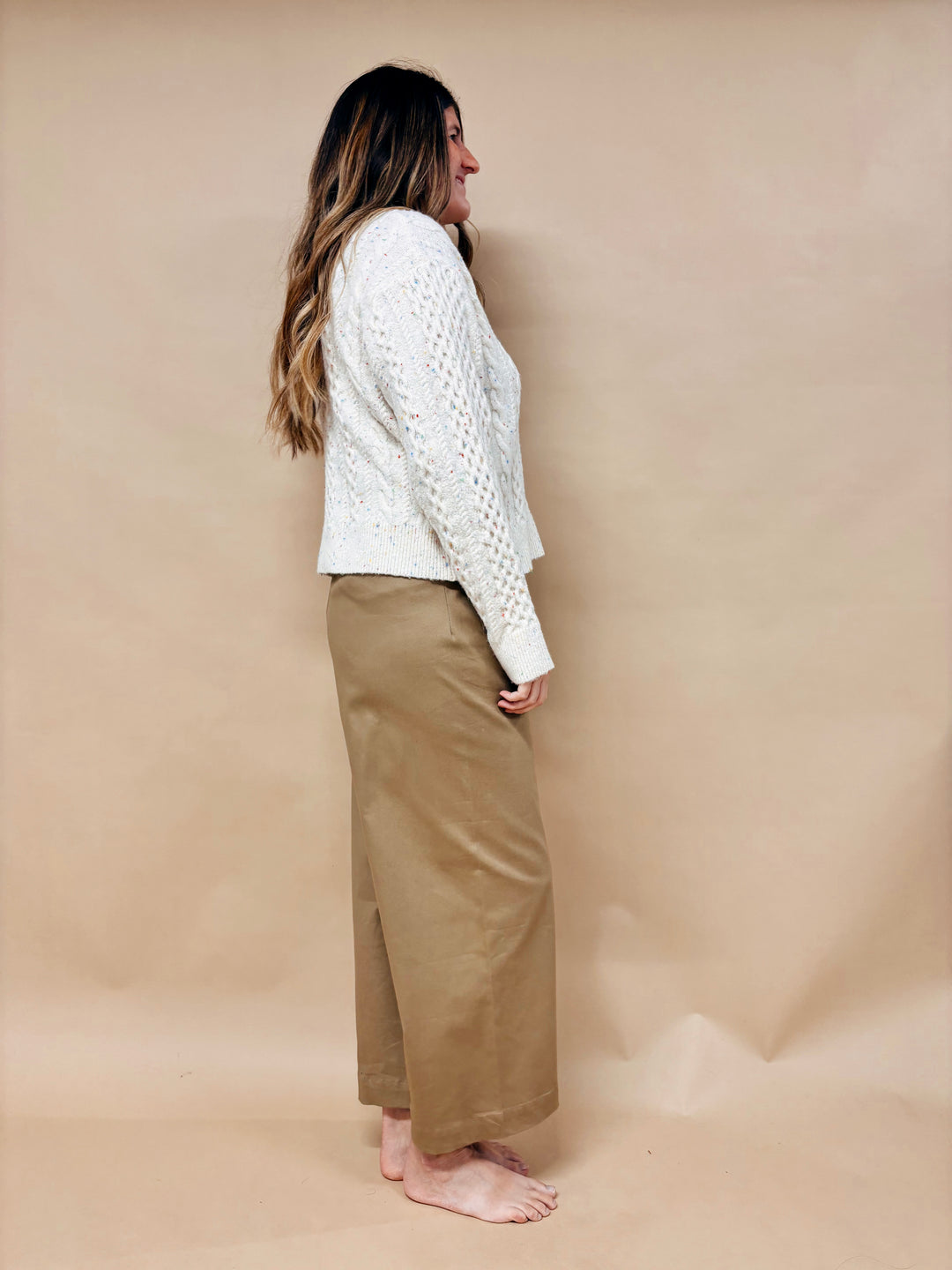 Sophie Speckled Cable Knit Sweater