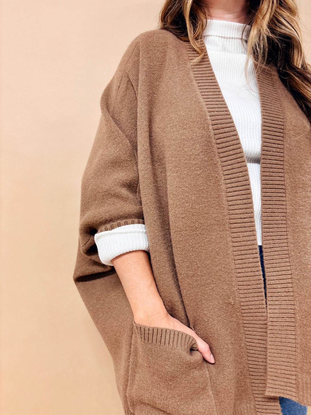 Lydia Dolman Sleeve Open Front Cardigan