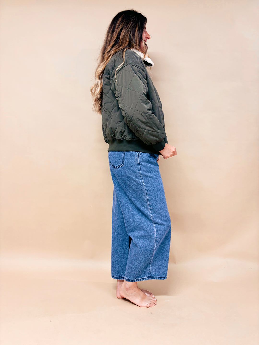 Sabine Quilted Fleece Collar Jacket