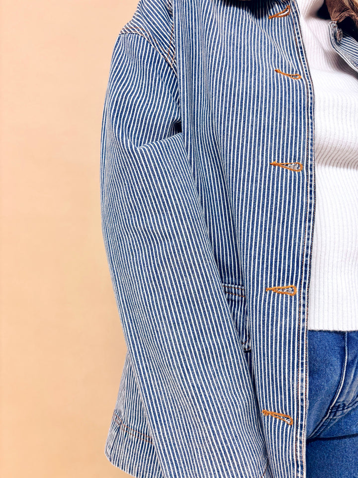 Mallory Striped Denim Barn Jacket