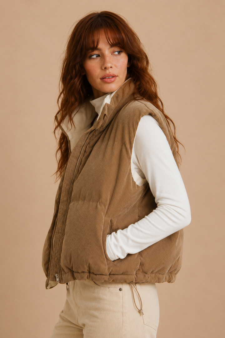 Gwen Corduroy Puffer Vest
