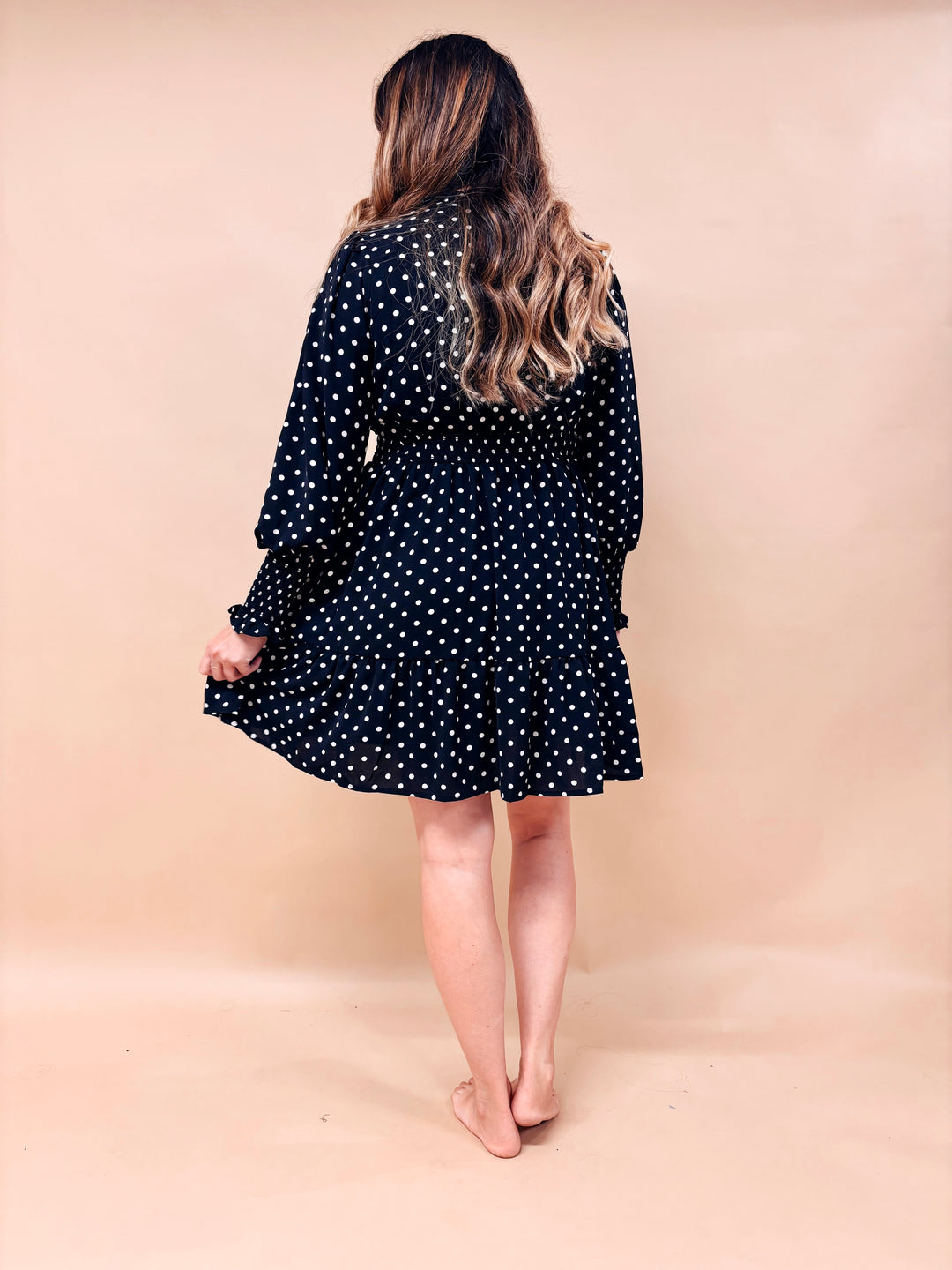 Sophia Polka Dot Ruffle Mini Dress
