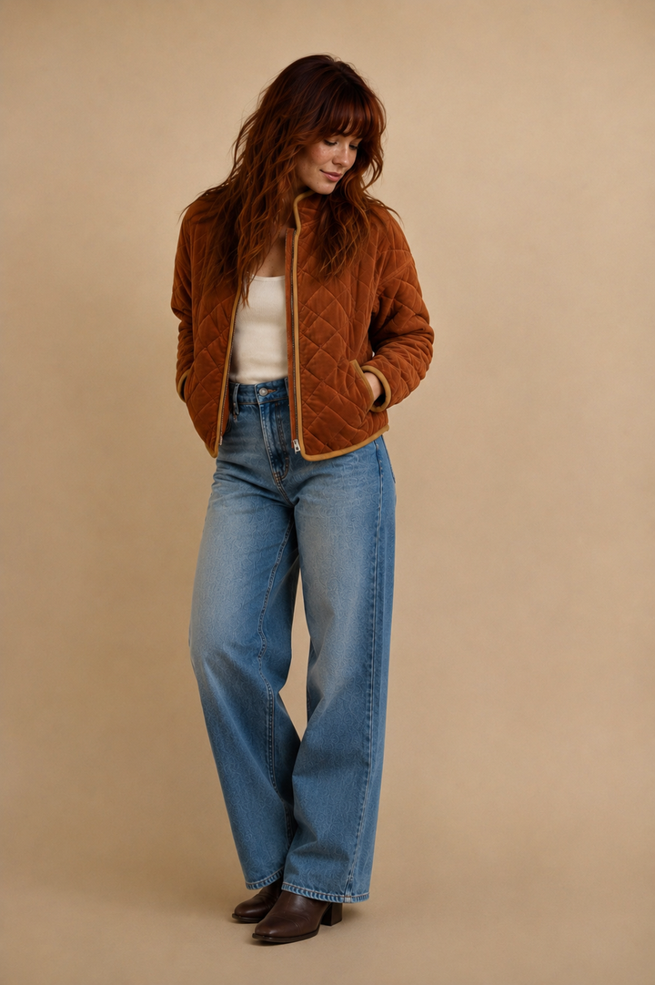 Tessa Corduroy Quilting Cropped Jacket