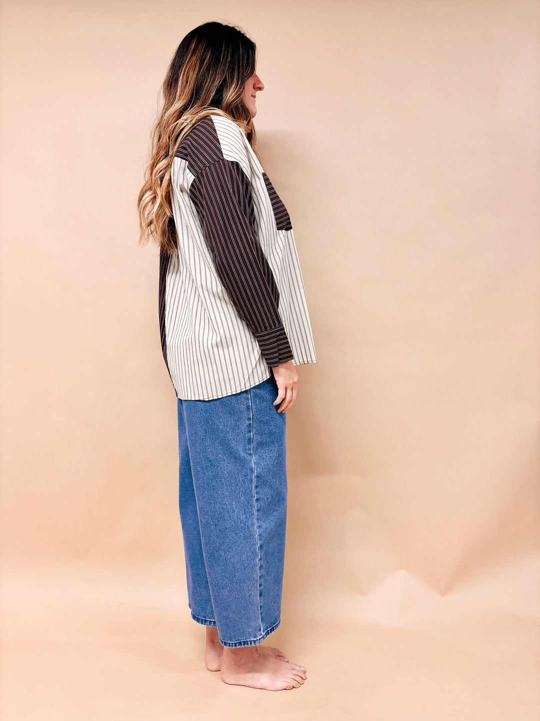 Ophelia Color Block Button Down Shirt