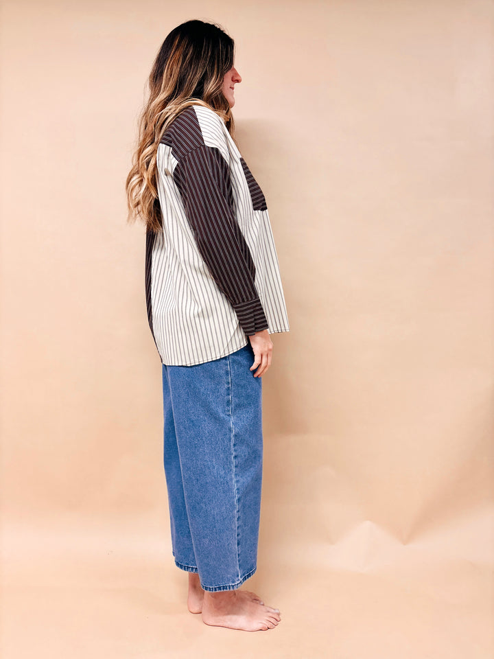 Ophelia Color Block Button Down Shirt