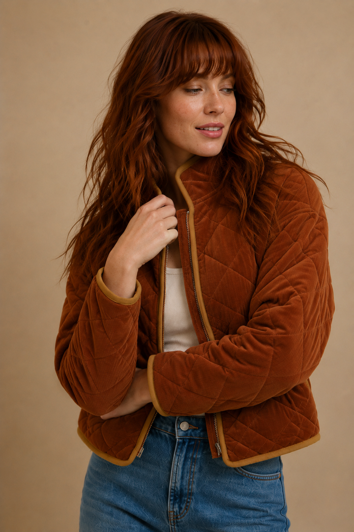 Tessa Corduroy Quilting Cropped Jacket