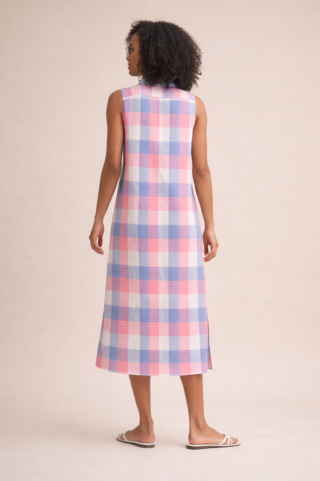 Willow Checkered Plaid Button Down Midi Dress