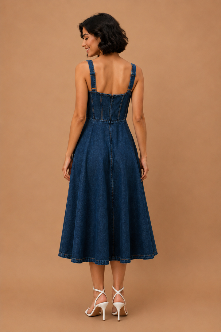 Una Denim Midi Dress