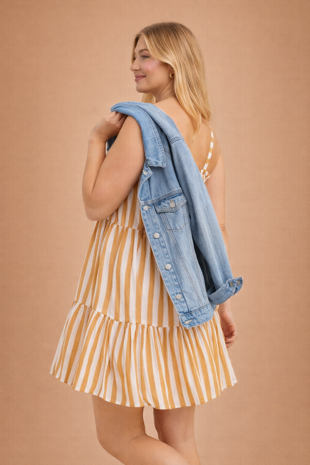 Tessa Striped Tiered A-Line Mini Dress