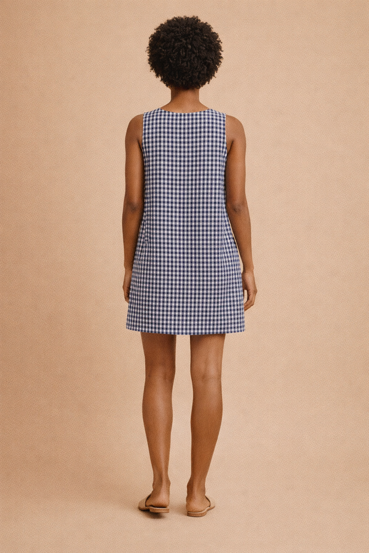 Harlow Gingham Side Button Mini Dress