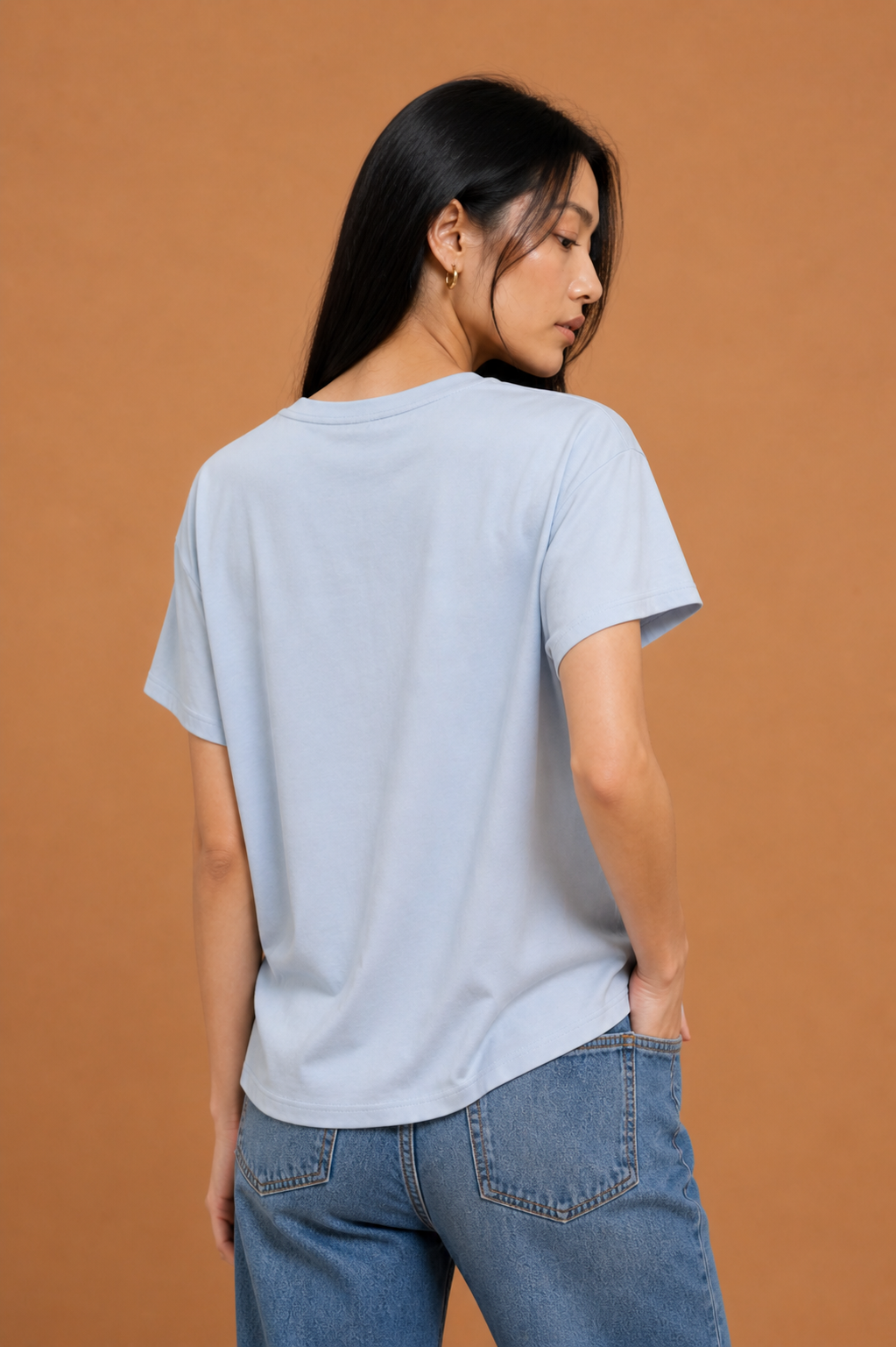 Alina Bamboo Modal Oversized Crewneck Tee