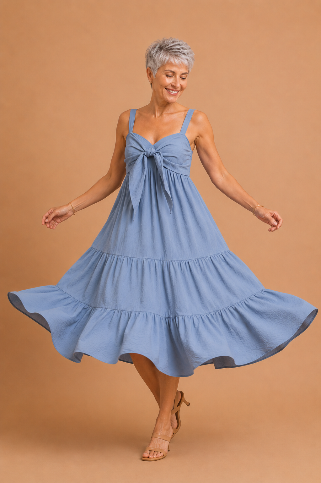Sara Self Tie Front Maxi Dress