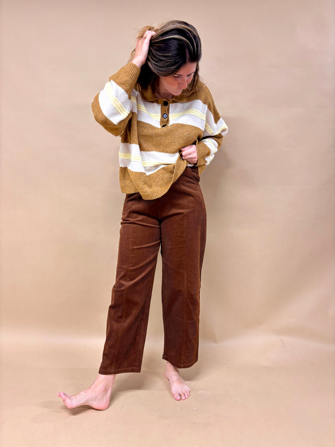 Isadora Striped Polo Sweater