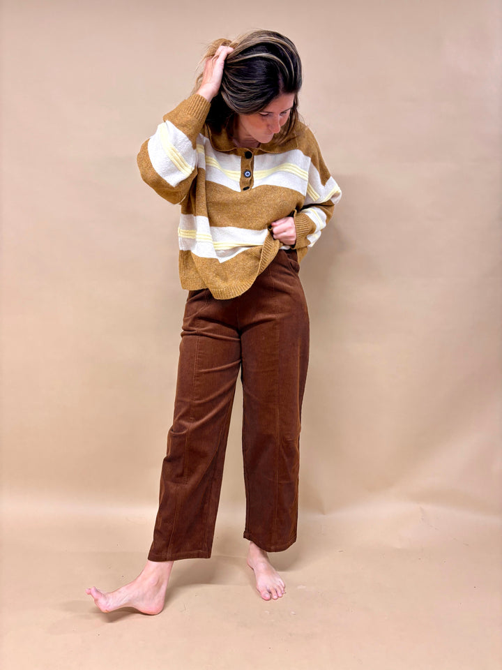 Isadora Striped Polo Sweater