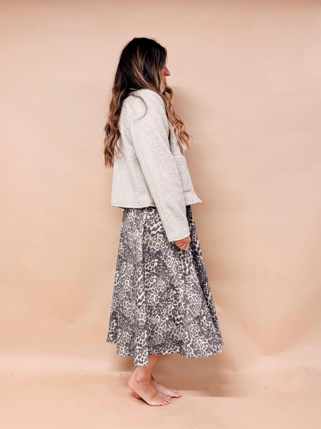 Dana Fuzzy Fleece Button Down Jacket