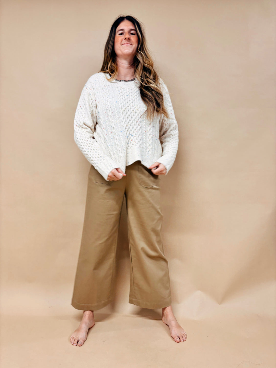 Sophie Speckled Cable Knit Sweater