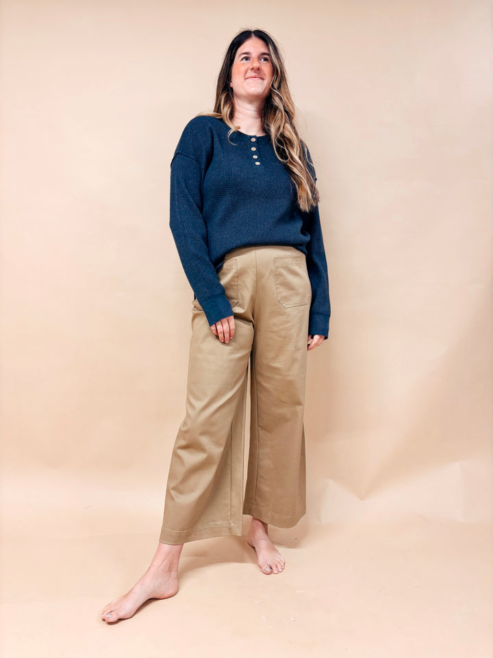 Scout Waffle Knit Henley Sweater