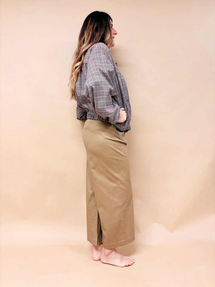 Isabelle Houndstooth Plaid Balloon Sleeve Jacket