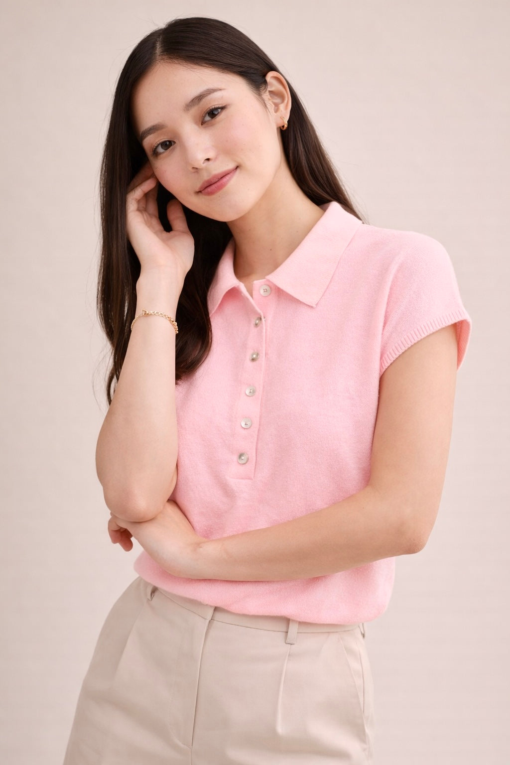 Vera Cap Sleeve Collared Sweater Vest