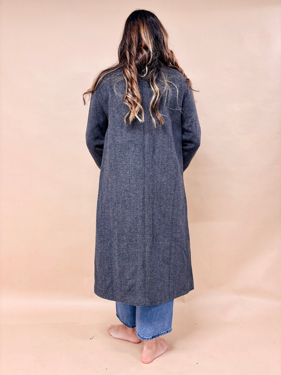 Celeste Herringbone Long Coat