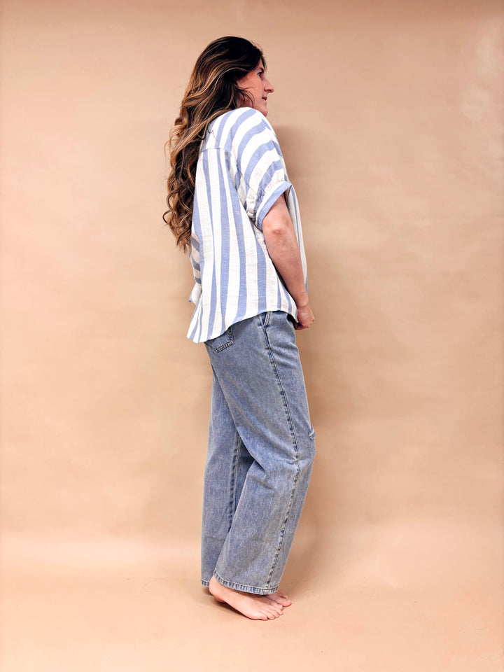 Avi Oversized Button Up Top